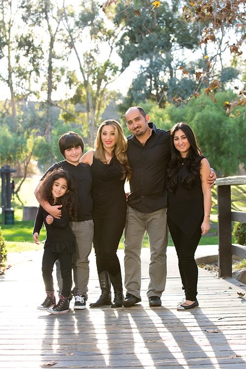 Los Angeles Family Photographer - Four Standing on Bridge